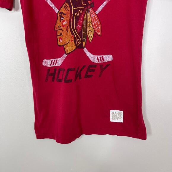 Retro Brand Chicago Blackhawks Scoop Neck Tee Red - Picture 4 of 8